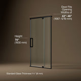 Statement™ 42"-48" W x 76" H pivot shower door with 5/16"-thick Crystal Clear glass