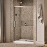 Statement™ 42"-48" W x 76" H pivot shower door with 5/16"-thick Crystal Clear glass