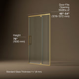 Statement™ 48"-54" W x 76" H pivot shower door with 5/16"-thick Crystal Clear glass