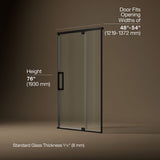 Statement™ 48"-54" W x 76" H pivot shower door with 5/16"-thick Crystal Clear glass
