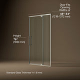 Statement™ 48"-54" W x 76" H pivot shower door with 5/16"-thick Crystal Clear glass