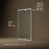 Statement™ 48"-54" W x 76" H pivot shower door with 5/16"-thick Crystal Clear glass