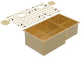 Cayman 31" 60/40 Double Sink - Undermount, 16 Gauge, R10 (Inc. Grids & Drain Covers)