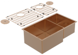 Cayman 31" 60/40 Double Sink - Undermount, 16 Gauge, R10 (Inc. Grids & Drain Covers)
