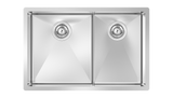Cayman Kit 27" 60/40 Double Sink - Undermount, 16 Gauge, R10 (Inc. Grids & Drain Covers)