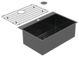 Cayman T - Black Pearl 29" Single Sink - Topmount Tap Ledge (Inc. Grid & Drain Cover)