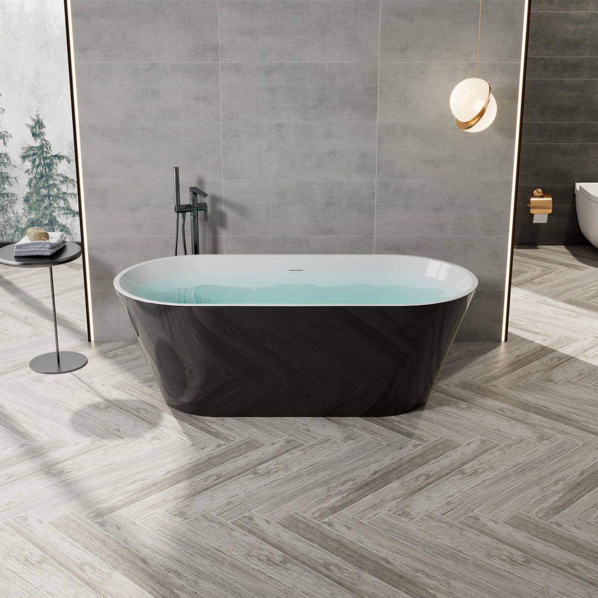 Calypso Freestanding Bathtub Black