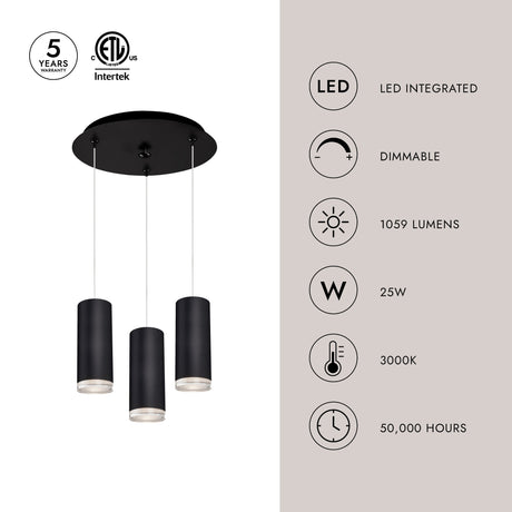 Kuzco Cameo 3-in 3 Head Multi Pendant