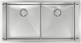 Cayman Kit 34" 50/50 Double Sink - Undermount, 16 Gauge, R10 (Inc. Grids & Drain Covers)