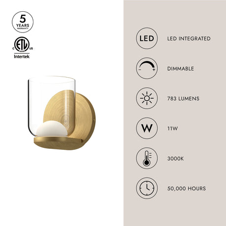 Kuzco Cedar 4-in Wall Sconce
