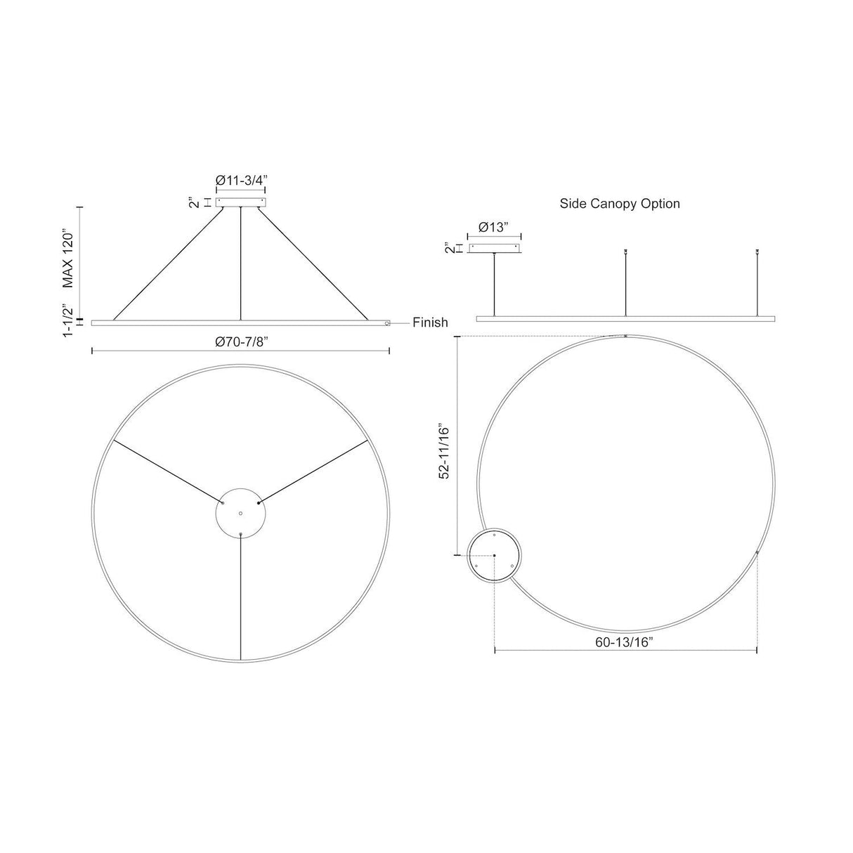 Kuzco Cerchio 72-in Up/Down Pendant