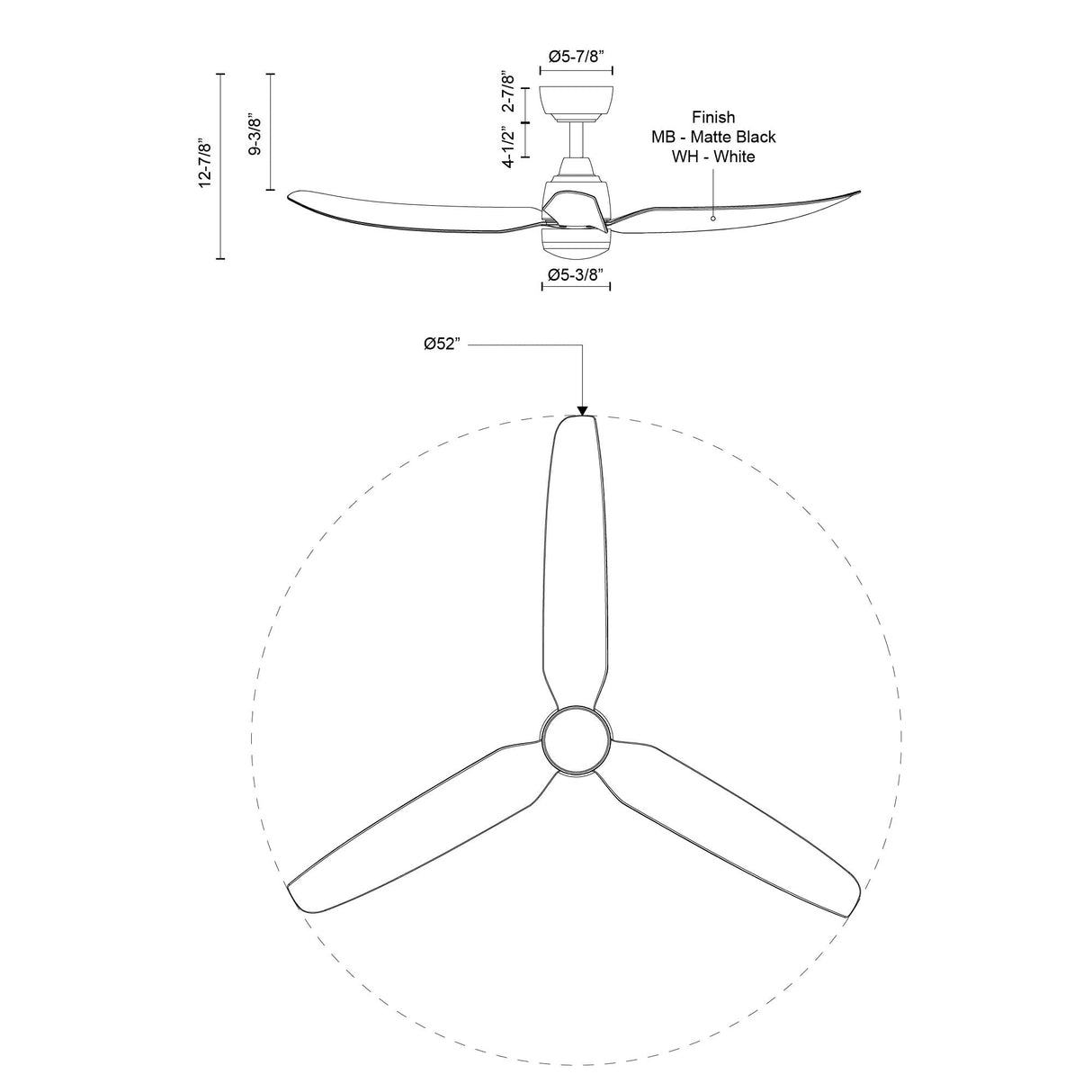 Kuzco Hugo 52-in Exterior Ceiling Fan
