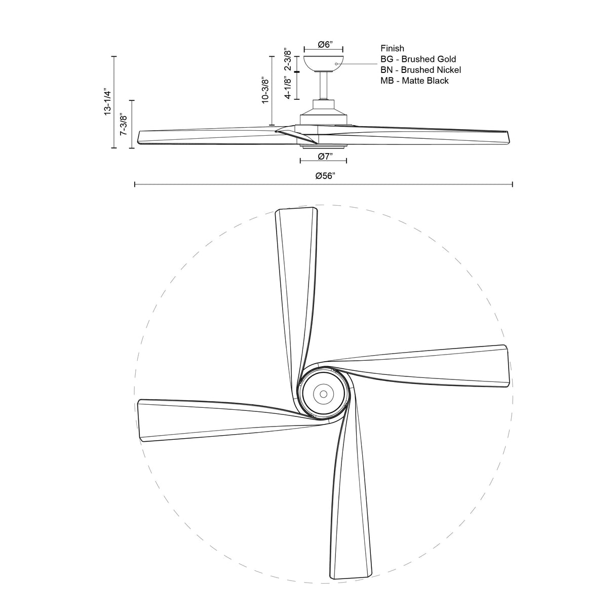 Kuzco Horizon 56-in Ceiling Fan