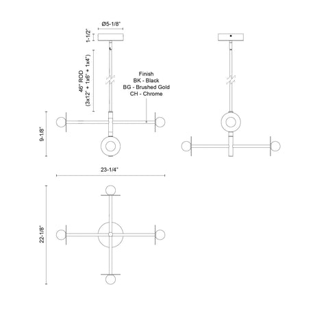Kuzco Elixir 22-in Chandelier