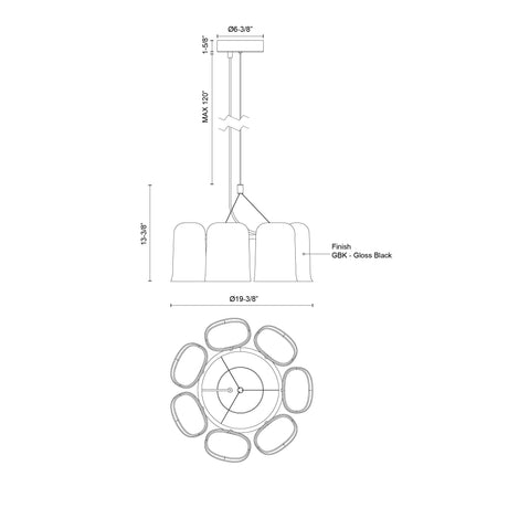 Kuzco Bell 20-in Chandelier
