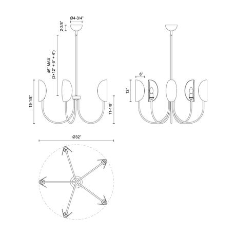 Alora Mood Seno 32-in Chandelier