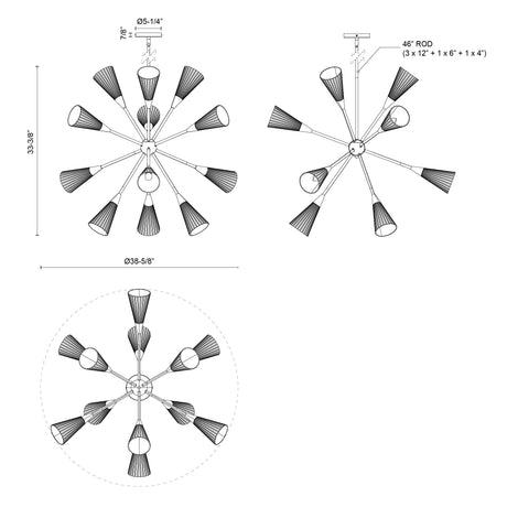 Alora Mood Cosmo 39-in Chandelier