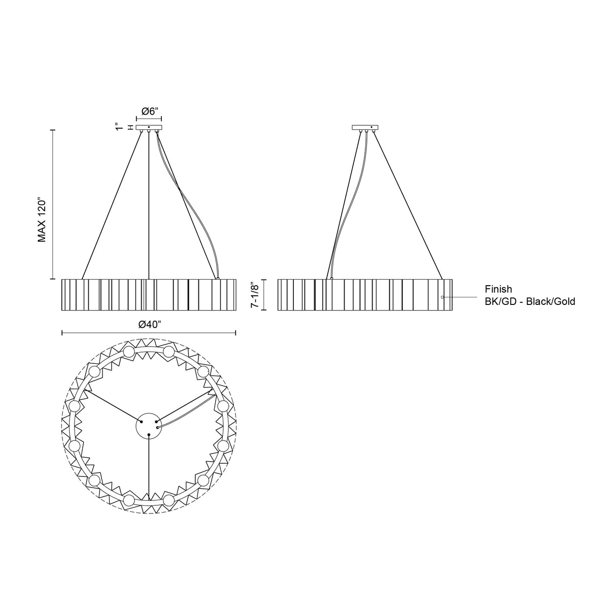 Kuzco Akira 40-in Chandelier