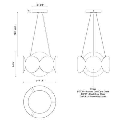 Kuzco Ciel 10-in Chandelier