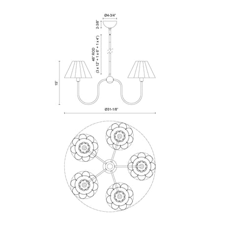 Alora Mood Rosemary 31-in Chandelier