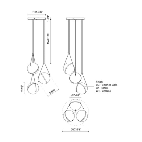 Kuzco Aries 18-in Chandelier