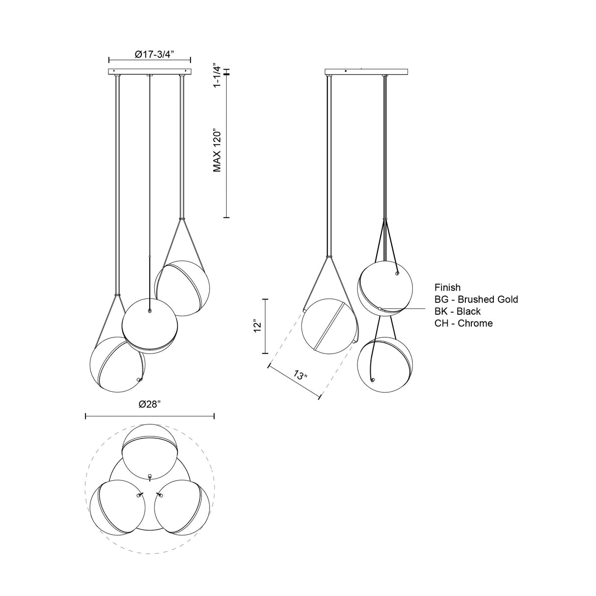 Kuzco Aries 28-in Chandelier