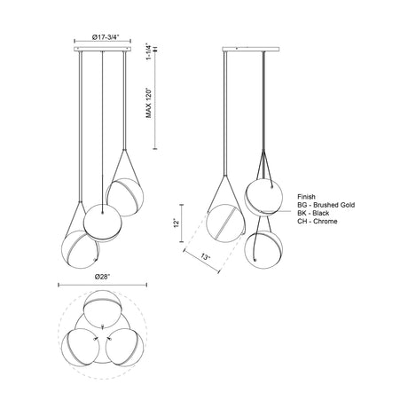 Kuzco Aries 28-in Chandelier