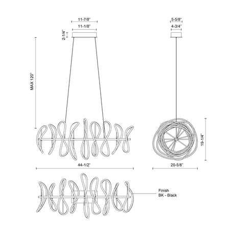 Kuzco Collide 44-in Chandelier