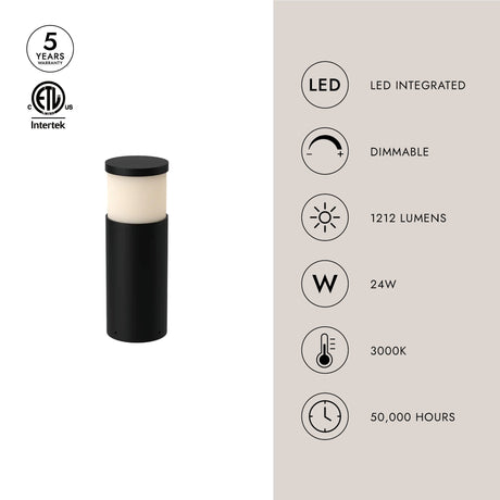 Kuzco Chadworth 18-in Exterior Bollard