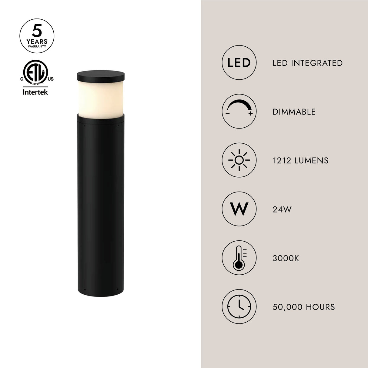 Kuzco Chadworth 30-in Exterior Bollard