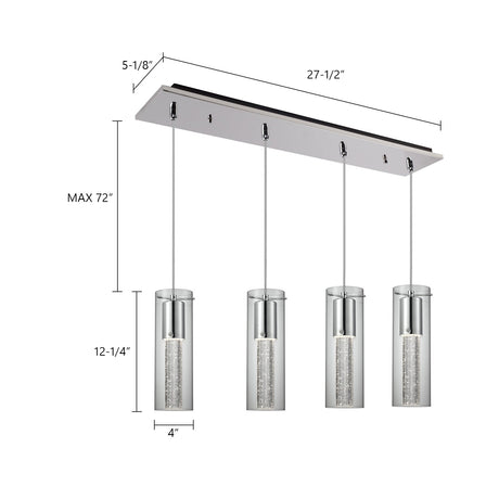 Kuzco Champagne 4-in 4 Head Multi Pendant