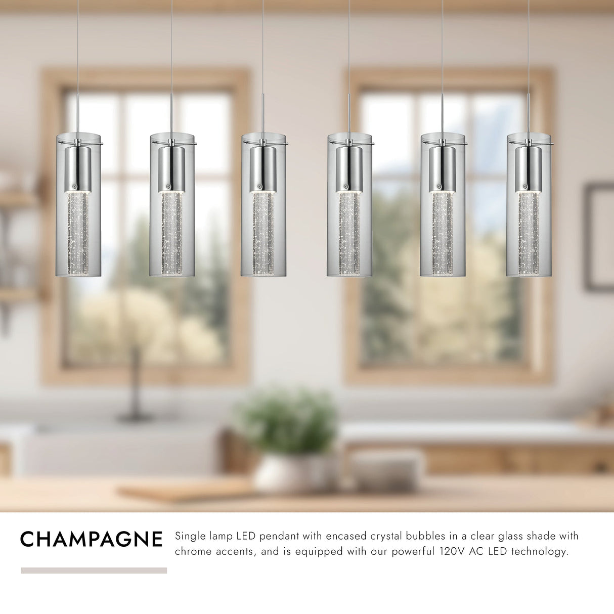 Kuzco Champagne 4-in 6 Head Multi Pendant