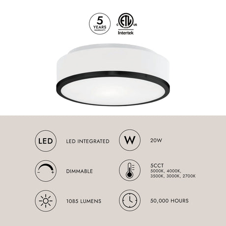Kuzco Charlie 12-in LED Flush Mount