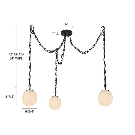 Alora Mood Cherise 7-in 3-Head Multi Pendant