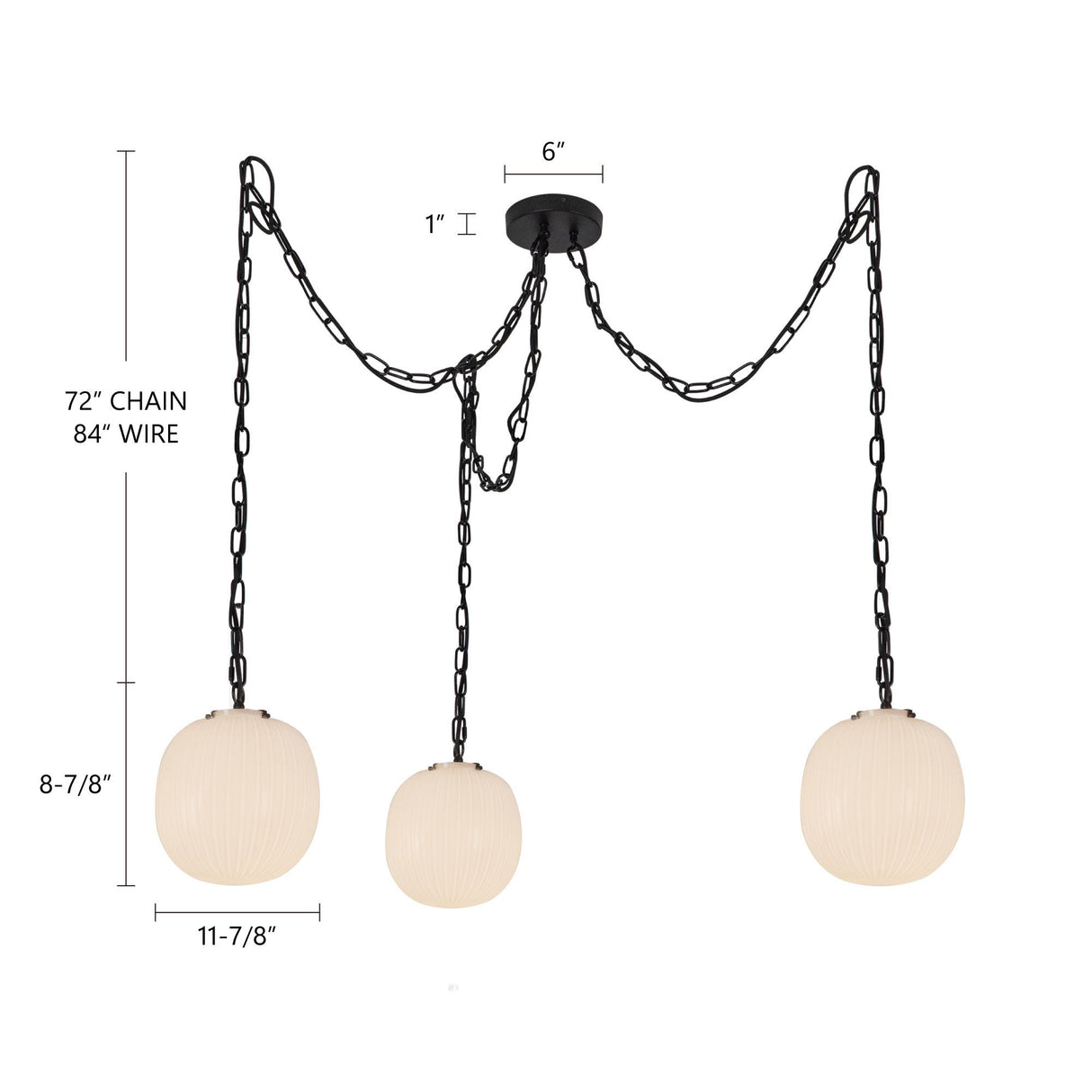 Alora Mood Cherise 12-in 3-Head Multi Pendant