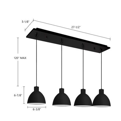 Kuzco Chroma 6-in 4 Head Multi Pendant