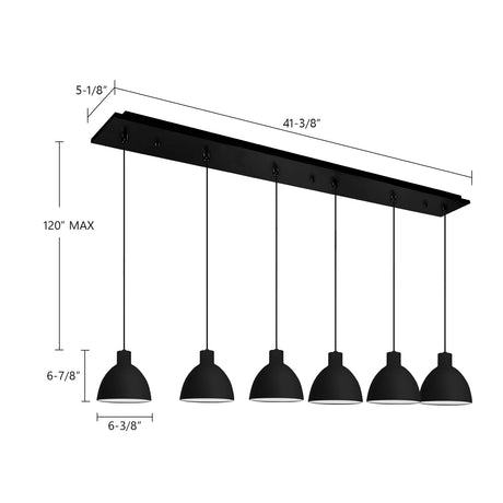 Kuzco Chroma 6-in 6 Head Multi Pendant