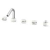 5-piece deckmount tub filler with diverter and handshower