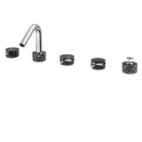 5-piece deckmount tub filler with diverter and handshower