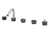 5-piece deckmount tub filler with diverter and handshower