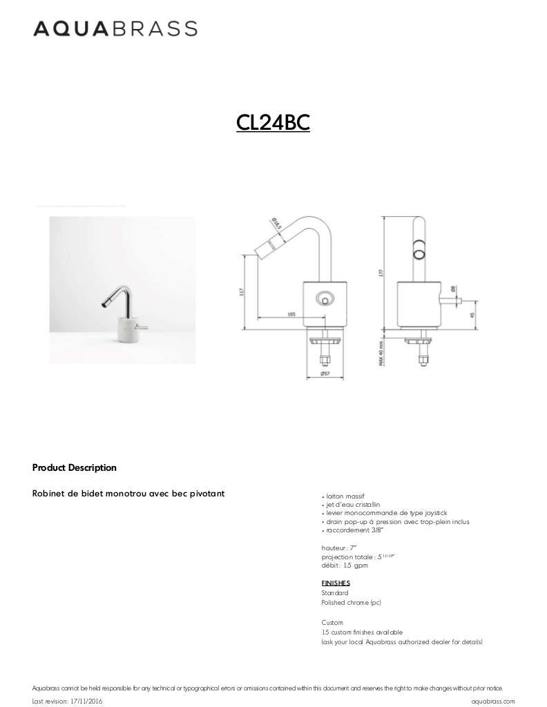 Single-hole bidet with swivel spray