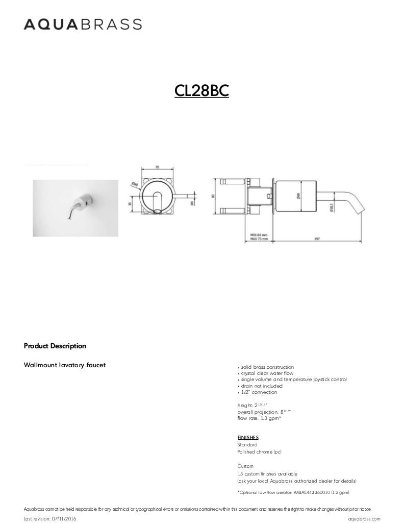 Wallmount lavatory faucet