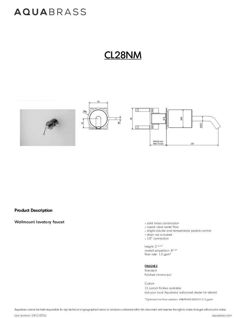 Wallmount lavatory faucet
