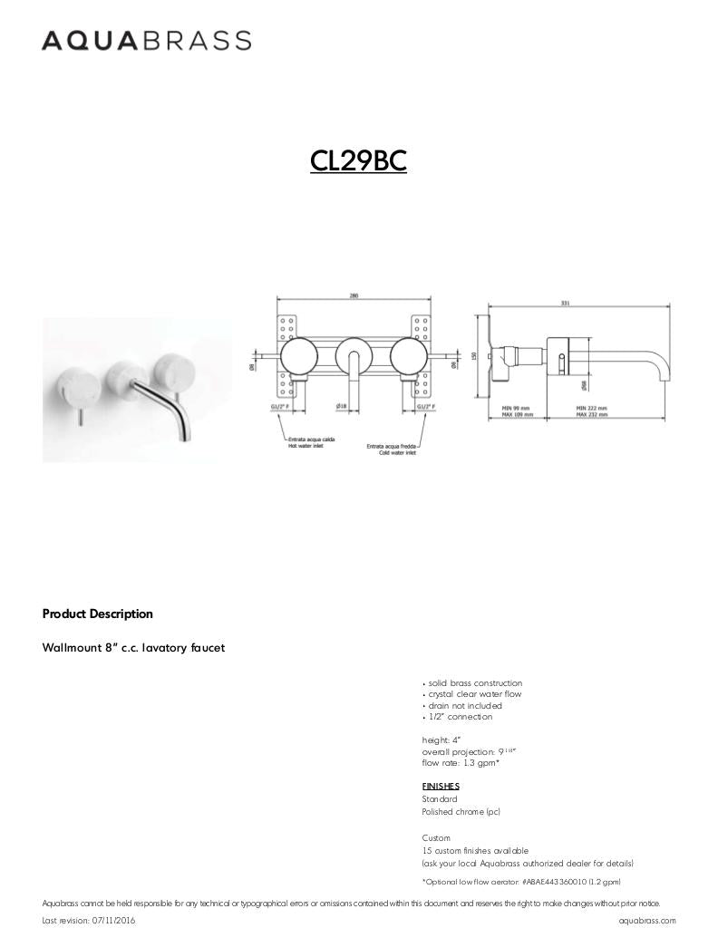 Wallmount lavatory faucet