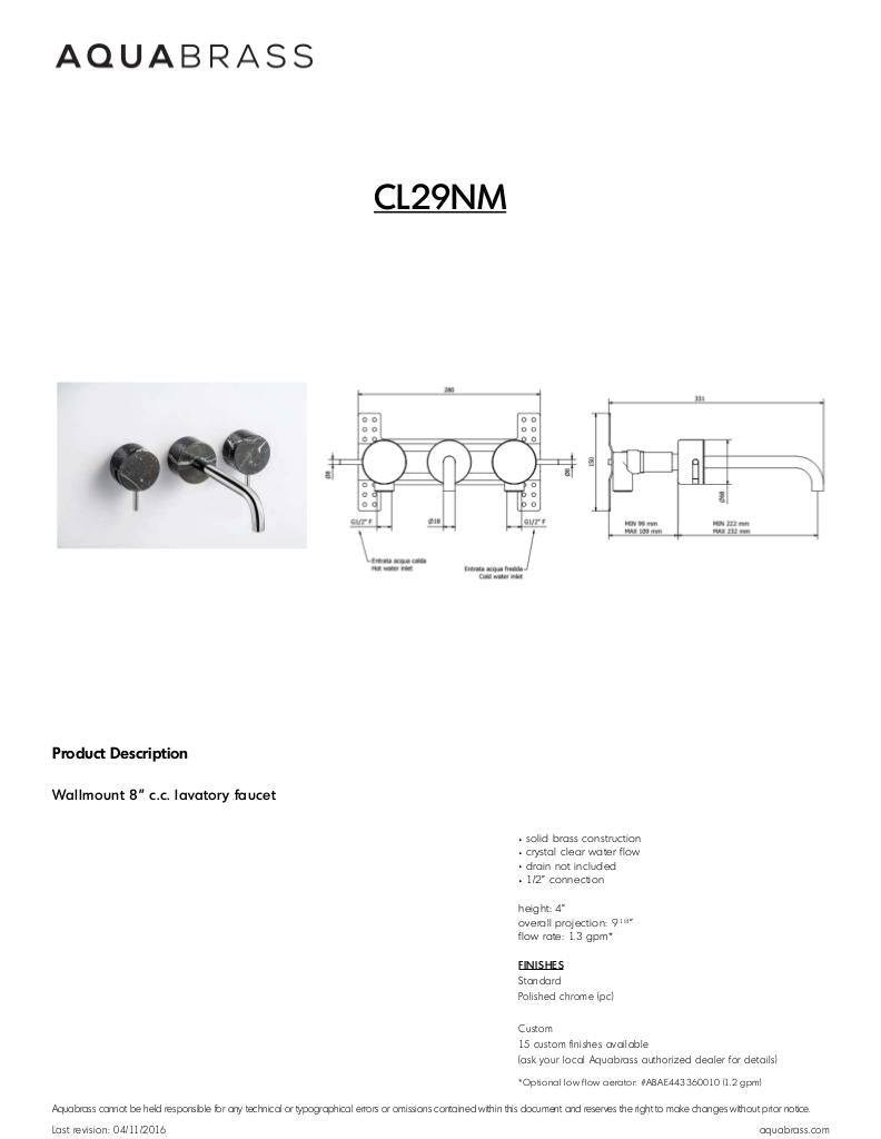 Wallmount lavatory faucet