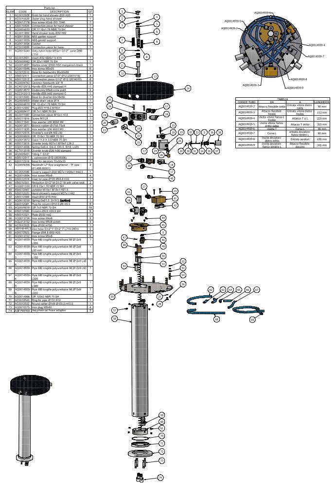 Floormount tub filler with hidden handshower