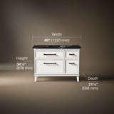 Artifacts™ 48" bathroom vanity cabinet with sink and quartz top
