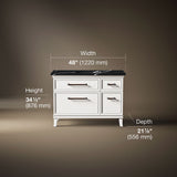 Artifacts™ 48" bathroom vanity cabinet with sink and quartz top