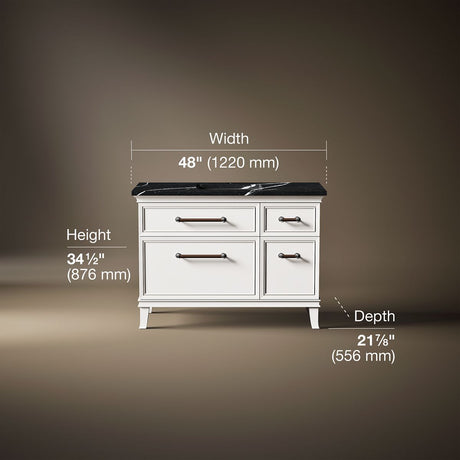 Artifacts™ 48" bathroom vanity cabinet with sink and quartz top