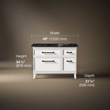 Artifacts™ 48" bathroom vanity cabinet with sink and quartz top